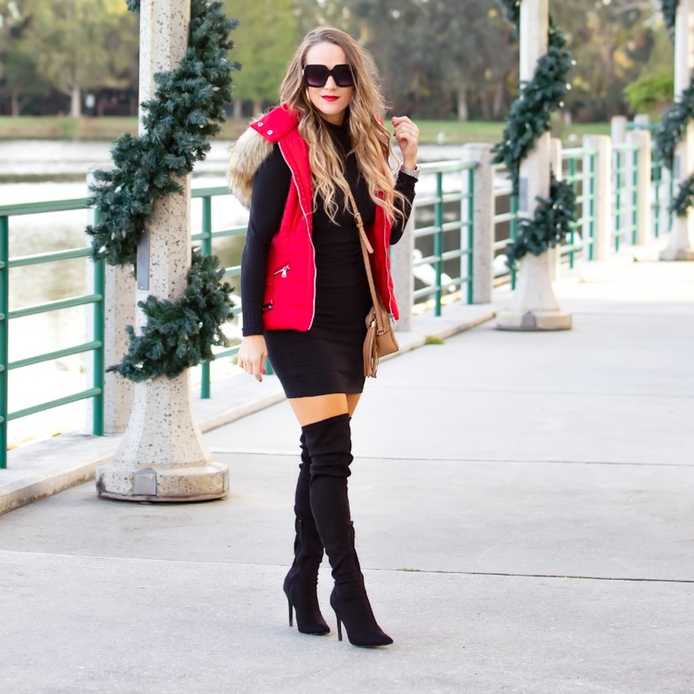 Bebe hooded fur vest
